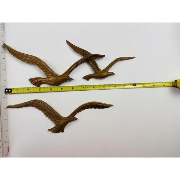 Vintage Homco Bird Seagulls Wall Art Decor Hanging Birds MCM Faux Wood. USA. - Picture 4 of 6